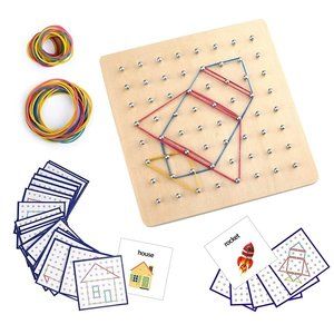 Montessori Wooden Geoboard Mathematical Manipulative Array Block Educati…